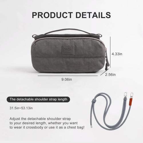 Sling Bag for Men/Women,Lightweight Nylon Travel Essential with Detachable Cord,Fanny Pack Crossbody Shoulder