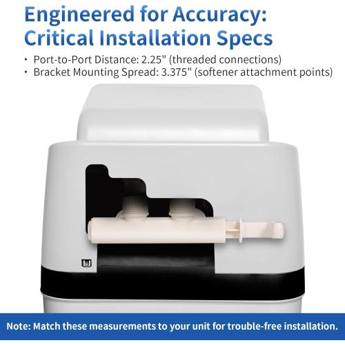 7129871 Water Softener Bypass Valve Threaded Adapter Kit, Water Softener Parts, Replaces WS15X10012, 3437, 3437299 and 42-3437, Compatible with Kenmore, GE, Whirlpool, Morton, NorthStar, EcoWater