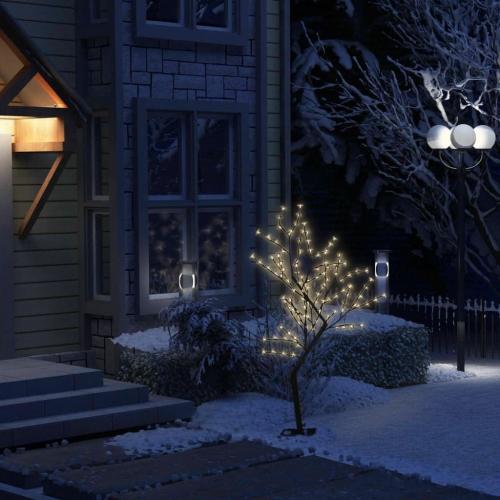 47.2 128 LEDs Cherry Blossom Christmas Tree Warm White Light, Decorate Home Garden, Spring, Summer, Wedding, Birthday, Christmas Holiday, Party, for Indoor and Outdoor Use