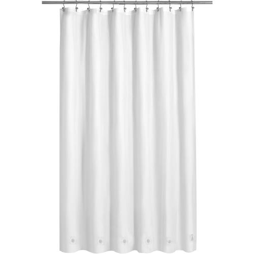 Barossa Design Extra Long Shower Curtain Liner with 6 Magnets - 72 x 84 XL White Waterproof PEVA Shower Liner for Bathroom, PVC Free, Metal Grommets - White, 72x84