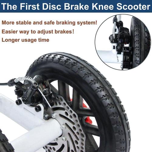 All Terrain Steerable Knee Scooter Crutch Alternative Deluxe Medical Scooter Double Handbrake,for Adults Injured Ankle & Foot Recovery Scooter in Black