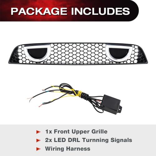 EOMD Mach 1 Front Bumper Grille Compatible with 2013-2014 Mustang W/DRL and Turn Signal Lights, Not fit Shelby/ GT500