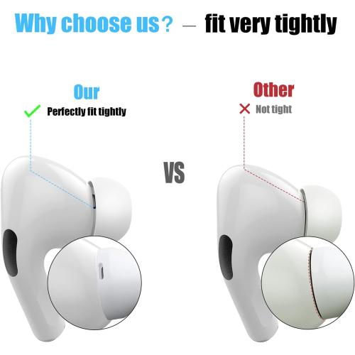 [3 Pairs] Replacement Ear Tips for AirPods Pro and AirPods Pro 2nd Generation with Noise Reduction Hole, 3 in 1 Cleaner Kit for AirPods 1 2 3 Pro/Pro 2, Silicone Ear Tips for AirPods Pro (S/M/L)
