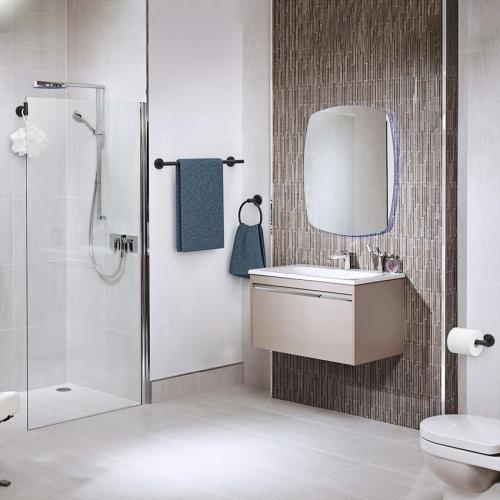 USHOWER Matte Black Towel Bar, 22-Inch Towel Racks for Bathroom