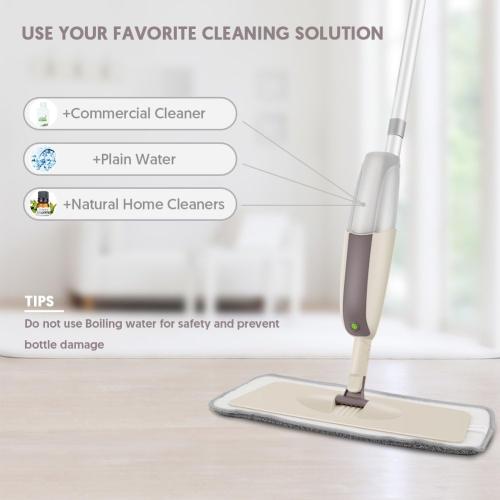 HOMTOYOU Spray Mops for Floor Cleaning: Wet Mop with 3 Washable Pads