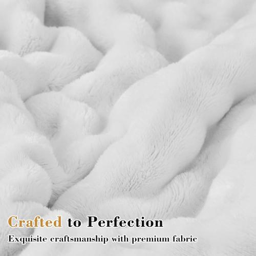 Cymula Queen Mattress Topper Fleece Bubble Pillow Top Mattress Pad Cover for Back Pain Faux Fur Extra Thick Mattress Protector Soft with Fluffy Down Alternative, 8-21 Deep Pocket, White