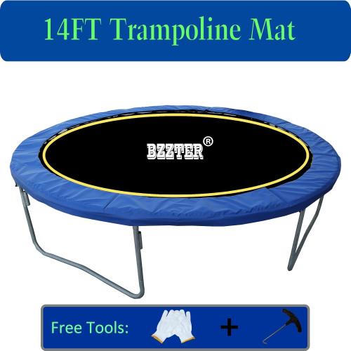 Trampoline Replacement Mat,Mat Diameter:11.97-12.56FT,Fits 14ft Trampoline Frame,with 72 80 84 88 96 Rings for Choose,Fits 5.3-8.5 Inch Springs(Need to Choose),Spring and Frame not Include.