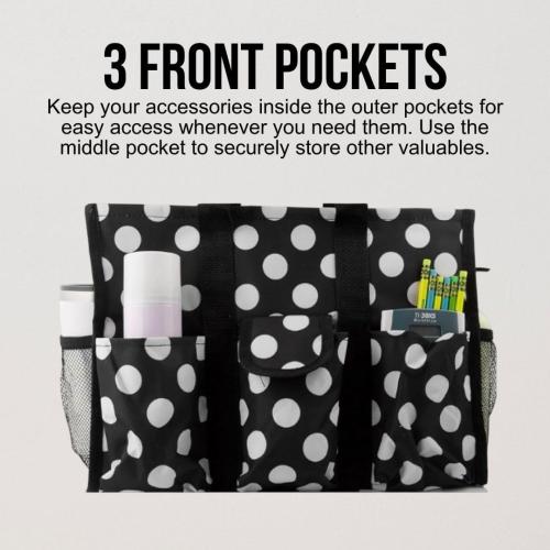 Utility Tote Bag with Zipper Top - Large Multipurpose Tote Organizer Bag