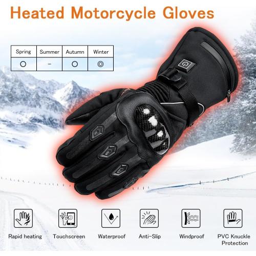 Heated Gloves for Men & Women - Rechargeable Batteries, Electric, Touchscreen, Waterproof, Windproof, Non-Slip, Skiing, Cycling, Fishing
