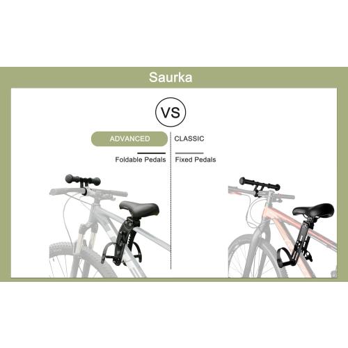 Kid Bike Seat Front Mounted and Handlebar for Mountain Bike Parent-Child Cycling, Child Bicycle Seat&Child Handlebar for All Adult MTB Bike Cycling(Foldable/Not Foldable Pedals)