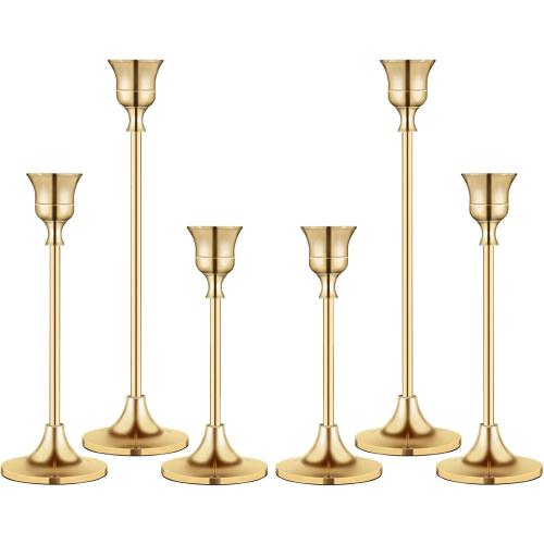 Candlestick Holders,Taper Candle Holder for Candlesticks Gold Brass Vintage Candle Stick Candle Holders Candelabra Candle Holder for Fireplace Party Dining Home