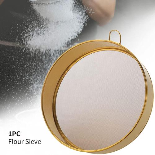 Stainless Steel Flour Sieve - Fine Mesh, 80 Mesh, Durable Professional Round (Silver)