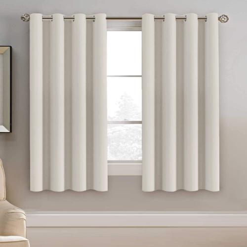 H.VERSAILTEX Light Blocking Curtain for Living Room Thermal Insulated Window Treatment Panel/Drape for Dining Room, Elegant Soft Curtain for Bedroom Grommet Top One Panel (Ivory - 52x63 Inches)