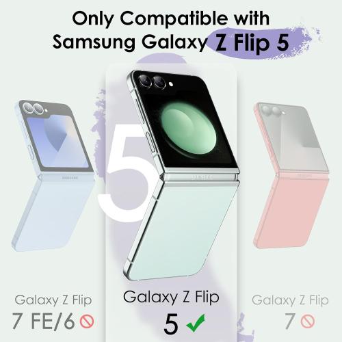 JETech Case for Samsung Galaxy Z Flip 5 2023 with Hinge Protection, Heavy Duty Rugged Protective Hard PC Phone Cover, Anti-Fingerprint Matte Finish (Frosted Clear)