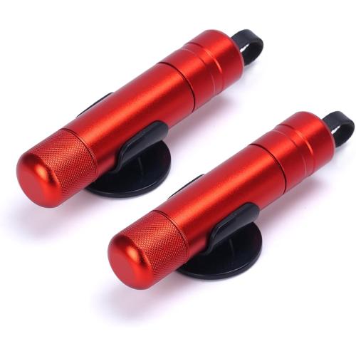 LANBOUY 2 Pack Car Window Breaker Seatbelt Cutter Tool, Glass Breaker Hammer Seatbelt Cutter Safety Glass Breaking, Life Saving Safe Emergency Escape Tool (Red)