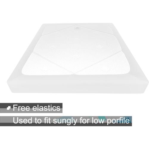 Box Spring Cover Queen Size - Jersey Knit & Stretchy Wrap Around 4 Sides Bed Skirt for Hotel & Home - Queen/Queen XL, White