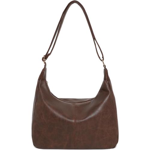Women's Vegan Leather Handbag, Foldable Shoulder Tote, Crossbody Satchel Purse