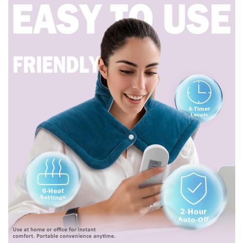 Heating Pad for Neck and Shoulder, Heating Pad for Pain Relief, Christmas Gifts for Dad, Men, Women Mom, Dad Husband Fathers Day Birthday Gifts, 6 Heat Settings Auto-Off Home Office