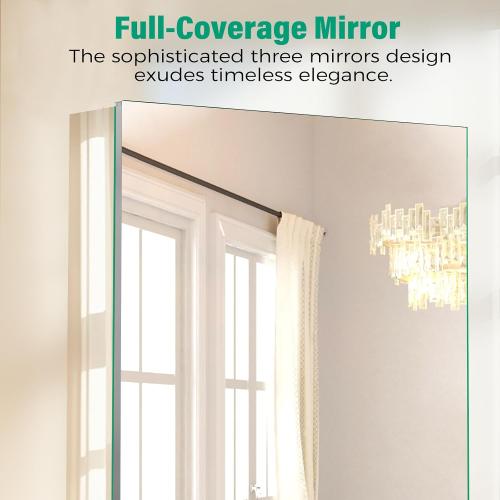 Medicine Cabinet Mirror,Bathroom Mirror with Storage 20 x 26 in | Bathroom Medicine Cabinet With Mirror And Adjustable Shelves, Aluminum Recessed or Wall Mounted Medicine Cabinets