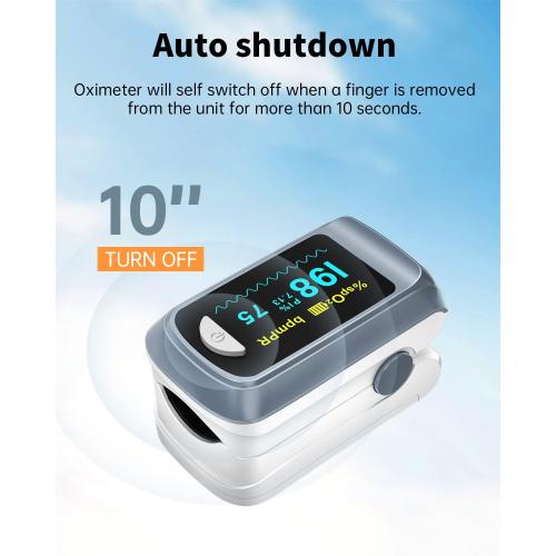 Fingertip Pulse Oximeter Blood Oxygen Saturation Monitor Pulse Ox, Heart Rate and Fast Spo2 Reading Oxygen Meter with OLED Screen Included Lanyard and 2 X AAA Batteries