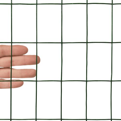 Green PVC Coated Welded Wire Mesh Garden Economy Fence 24 Inch x 50 Foot-3 Inch x 2 Inch 16GA