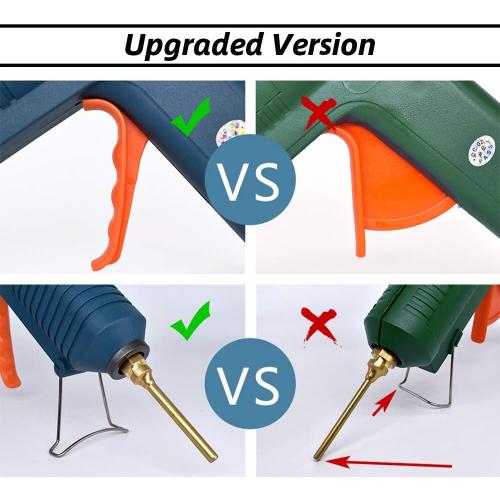 Craft Glue Gun Set, 150 Watts with 3 Copper Nozzles Temperature Adjustable DIY Repair Tool Professional Melting Glue Gun Include wrench, nozzles tips, silicone mat and 5 glue sticks