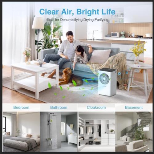 Dehumidifier,1500 Sq. Ft 21 Pint Dehumidifier for Basement with Drain Hose for Home Large Room Bathroom Bedroom - Smart Humidity Control, 24H Timer, Auto Manual Drain, 3 Modes