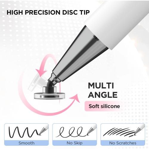 OASO Stylus Pen for Touch Screens, Disc Tip & Magnet Cap Styli Pencil Compatible with Apple iPad pro/iPad 6/7/8/9/iPhone/Samsung Galaxy Tab A7/S7/Fire HD 7/8/10 Plus Tablet/All Touch Devices.