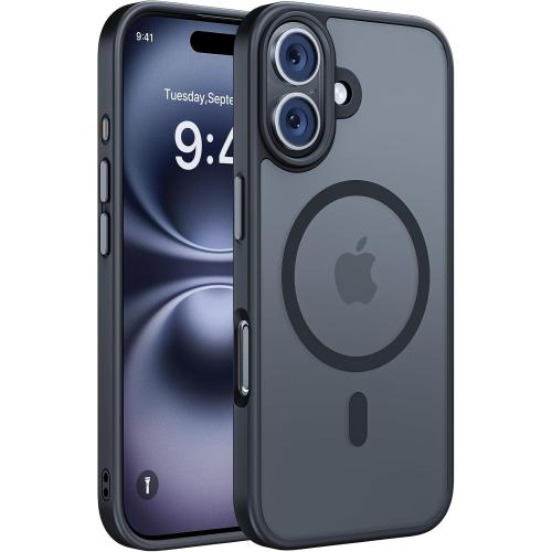 Miracase Magnetic Series for iPhone 16 Case [Compatible with MagSafe] Military-Grade Protection, Anti-Fingerprint, Slim Phone Case for iPhone 16 6.1 inch - Black