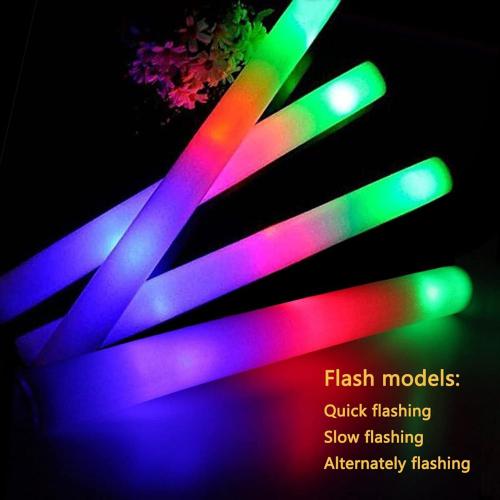 Set of 52 Glow Sticks Bulk, 52 Pcs LED Foam Sticks Light Up Batons Party Favors with 3 Modes Colorful Flashing, Glow in the Dark Party Supplies for Party Wedding Birthday Concert Halloween Christmas
