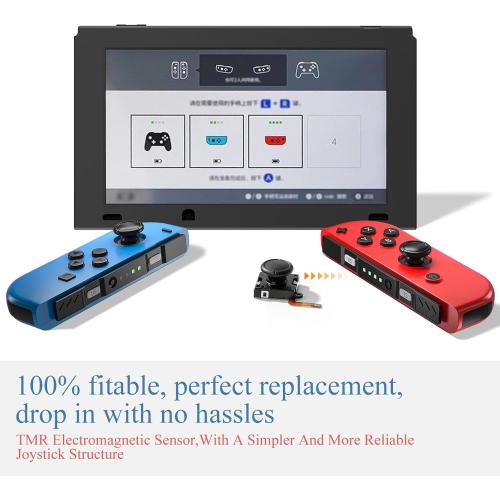 GuliKit Switch JoyCon Joystick Replacement, TMR Joystick, Updated Anti-Drift TMR Electromagnetic Joystick For Switch LCD/OLED Joy Con & Switch Lite with Repair Kit Accessories (2 Pack)