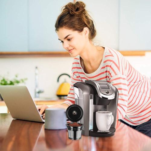 Reusable K Cups, Universal Fit Reusable Coffee Filters with Food Grade Stainless Steel Mesh Eco-Friendly Coffee Pods, for 1.0 and 2.0 Brewers