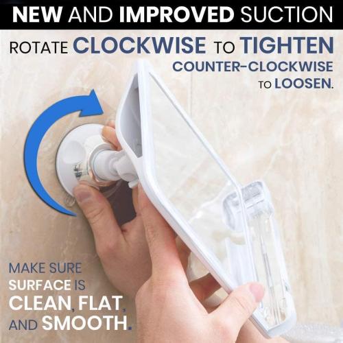 MIRRORVANA Shower Shaving Mirror with Dual Anti Fog - Fogless Shatterproof Surface with Razor Holder and Strong 360° Suction Cup (8 x 7, White)