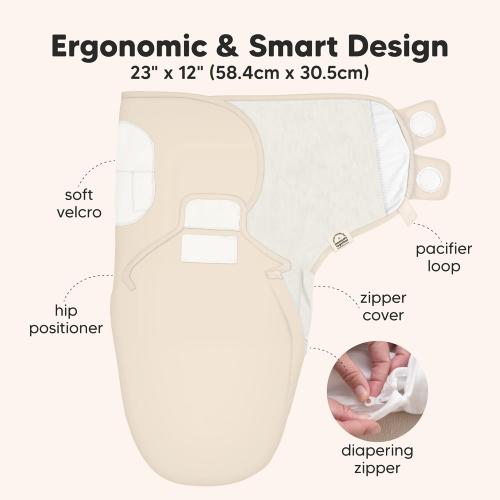 Baby Swaddle Sleep Sacks with Zipper - 3-Pack Swaddles for Newborns 0-3 Months, Infant, Baby Girls, Boys, Soft & Durable Newborn Sleep Sack, Easy Diaper Change Swaddling Blanket (Bumble Bear, OS)