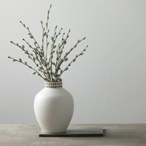 Sullivans Textured 8 Tall Round Vase, Modern Home Decor, White Flower Vase, Vases for Real or Fake Flowers, Living Room, Bedroom, and Office Decor, Decorative Ceramic Vases for Room Decor, (CM3124)