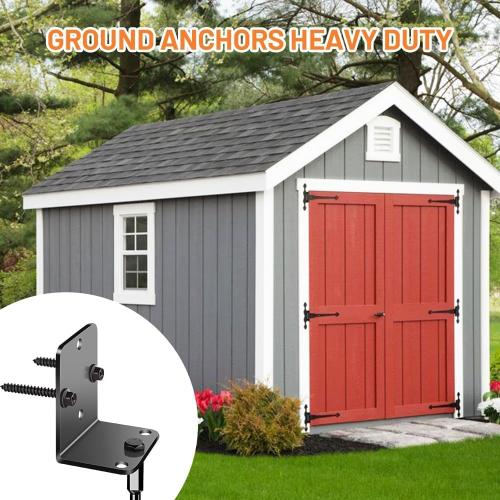Ground Anchors Shed Anchors 27 Set of 4 Trampoline Stakes Screw in Heavy Duty Mobile Home - Storage Shed Anchor Kit - Playset Swing Anchors - Stakes for Fence,Carport,Garden (Black, 4 x 27in)
