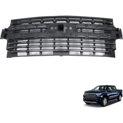 Front Grille Bumper Hood Mesh Grill Black Replacement for 2019-2022 Silverado 1500