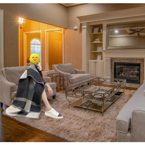 h Blanket Soft Throw Blanket Faux Fleece Cashmere Plaid Warm Shawl Thick Knitted Plush Cozy Comfy for Women Throw Blanket for Sofa Couch Bed Queen King Size 55x66 in (Navy Blue)