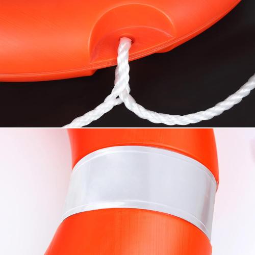 Life Ring for Boating Safety - 23 and 28 Boat Safety Throw Rings with Reflective Strip and Grab Lines (2 Color)
