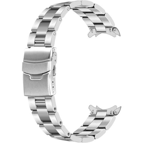Juntan Stainless Steel Curved Solid End Tapered Watch Band, 18mm 20mm 21mm 22mm Watch Bands Metal Watch Strap Bracelet Deployment Double FlipLock Buckle Silver Black Silver Gold
