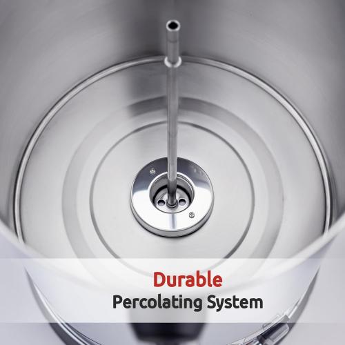 Coffee Urn 100 Cup, Commercial Grade Stainless Steel Percolate Coffee Maker Hot Water Urn Coffee Dispenser 1500W, 16L Single