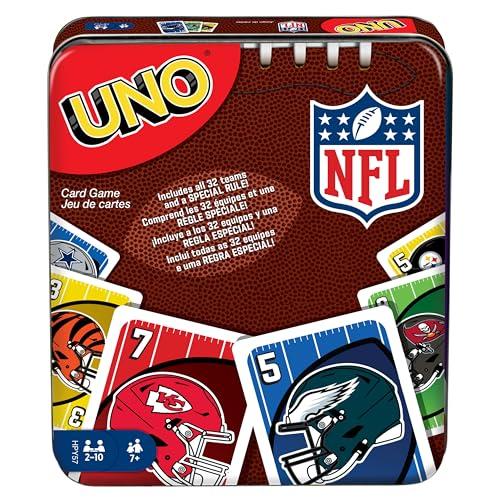 Mattel Games UNO NFL Card Game with Storage Tin, Ages 7