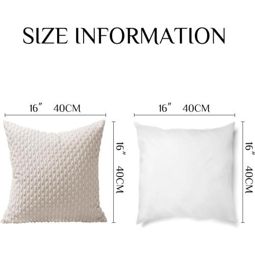 COLOR RED AND GREEN ❗❗Softalker Corduroy Decorative Throw Pillow Covers 16x16, Set of 2, Beige | Soft Boho Striped Pillow Cases, Couch Fluffy Cushion Covers for Farmhouse Home Decor Bed Living Room