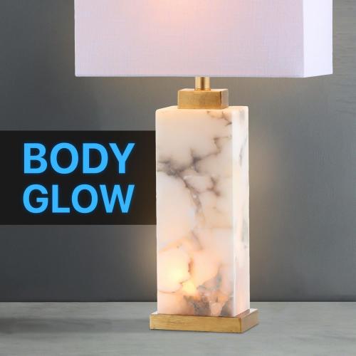Missing part.                      JONATHAN Y JYL6201A Elizabeth 27.5 Alabaster LED Table Lamp Coastal Contemporary Bedside Desk Nightstand Lamp for Bedroom Living Room Office College Bookcase LED Bulb Included, White/Gold Leaf