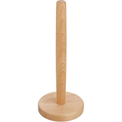 Paper Towel Holder,DNIEBW Kitchen Paper Hanger Rack Bathroom Towel Roll Stand Organizer Simply Standing Countertop Wooden Paper Roll Holder for Cabinet,Table (Round Bottom)