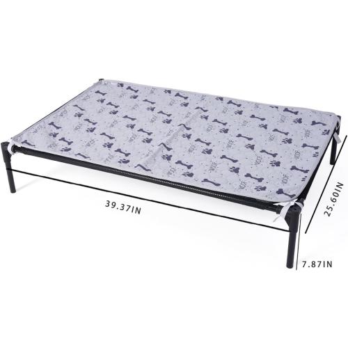 Forher Assemblable Metal Frame Puppy Elevated Dog Bed, Portable Dog Bed, Easy to Clean, Breathable mesh, Puppy cat Bed, Indoor and Outdoor use, Travel, Camping，pet Bed Off The Ground,XL-Black…
