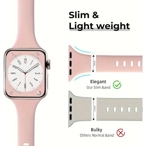 3 Packs Slim Band Compatible with Apple Watch Strap 49mm 46mm 45mm 44mm 42mm 41mm 40mm 38mm for Women, Soft Silicone Sport Wristband for iWatch Ultra 2/1 SE1/2 Series 10 9 8 7 6 5 4 3 2 1