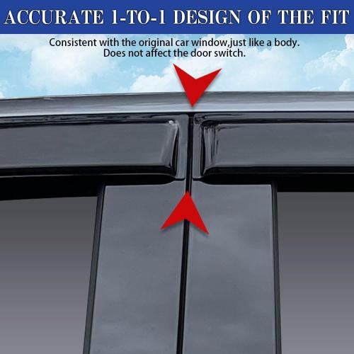 Rain Guards for Buick Lacrosse 2010-2016, Tape-on Side Window Deflectors for Buick Lacrosse, Window Visors for Buick Cars, Car Accessories 4 Rain Guards ＆ 2 Car Coasters
