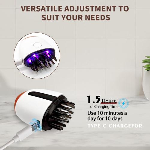 Minoxidil Applicator 2025, Electric Scalp Oil Applicator with High Vibration, Quick Efficient Apply No Messy Scalp Massager Hair Growth, Use for Home & Travel Red/blue