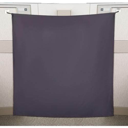 Pinkunn 40 x 48 Inch Office Cubicle Curtain with Stainless Steel Self Adhesive Hook Portable Privacy Door Partition Room Office Divider(Gray Brown)